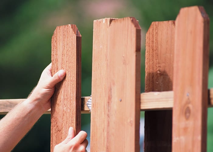 building a wood fence with pickets