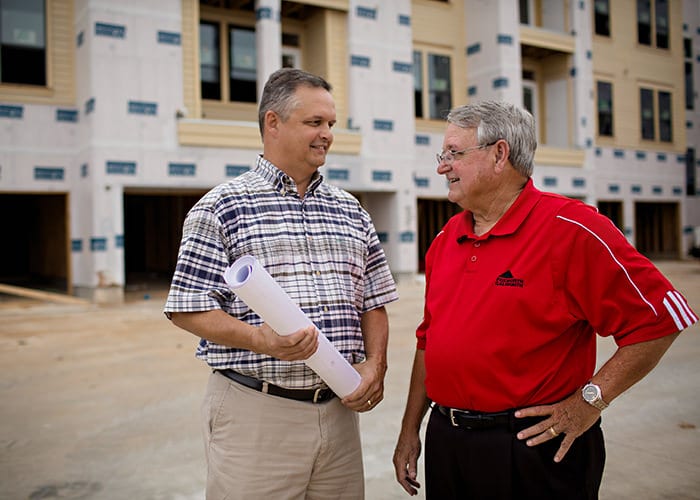 Commercial Sales Rep with Builder at Job Site