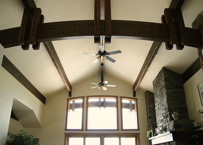 curved beam interior truss by Crane Homes