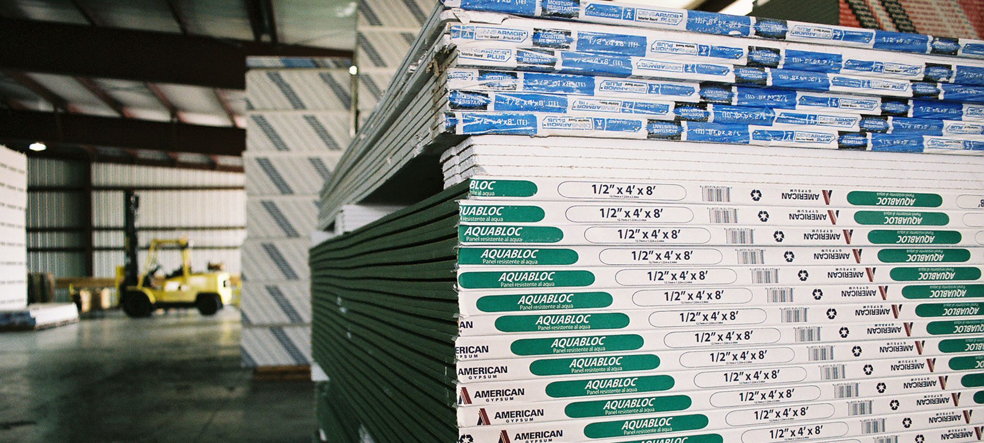 Drywall Stacks in Warehouse