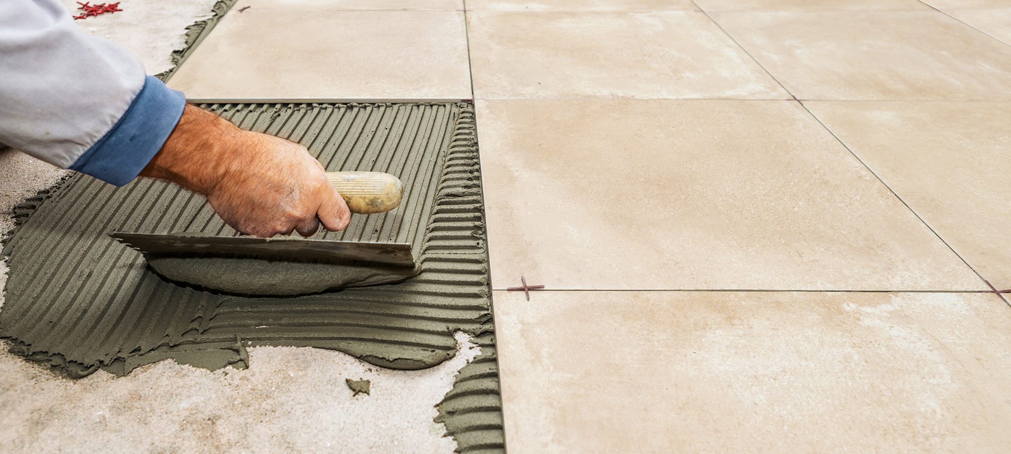 laying floor tile