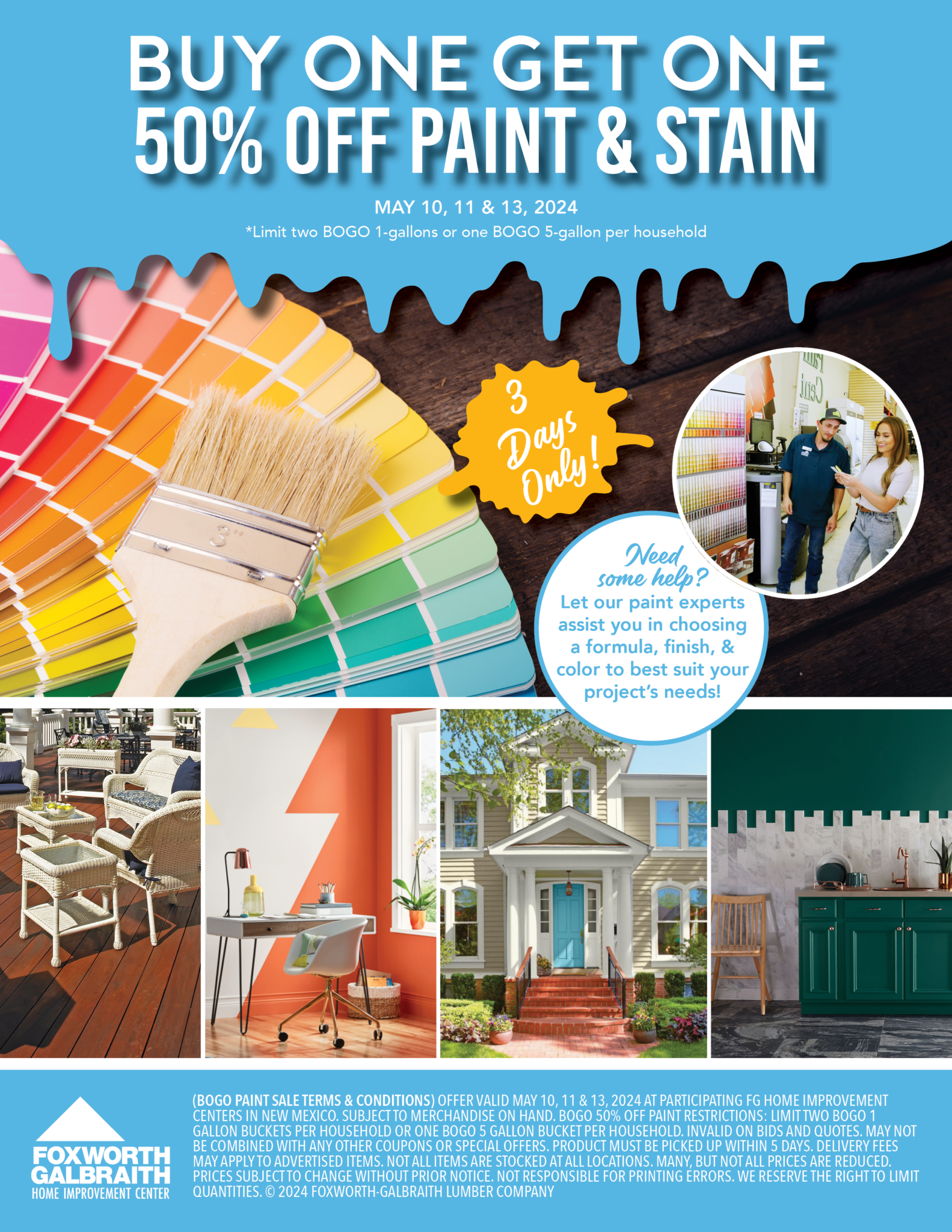 BOGO 50% OFF Paint & Stain May 10-13