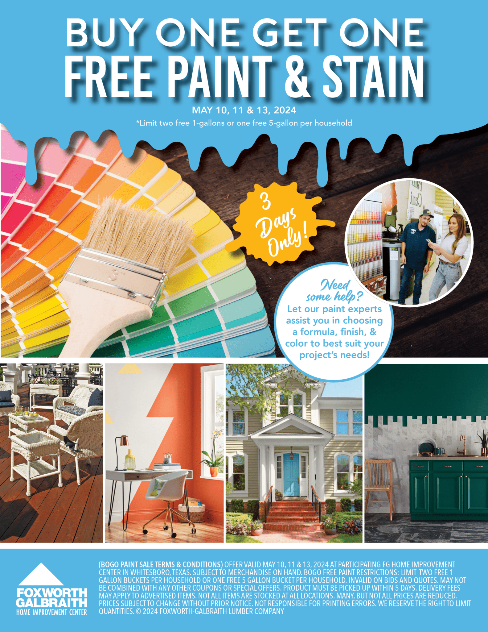 BOGO Free Paint & Stain May 10-13