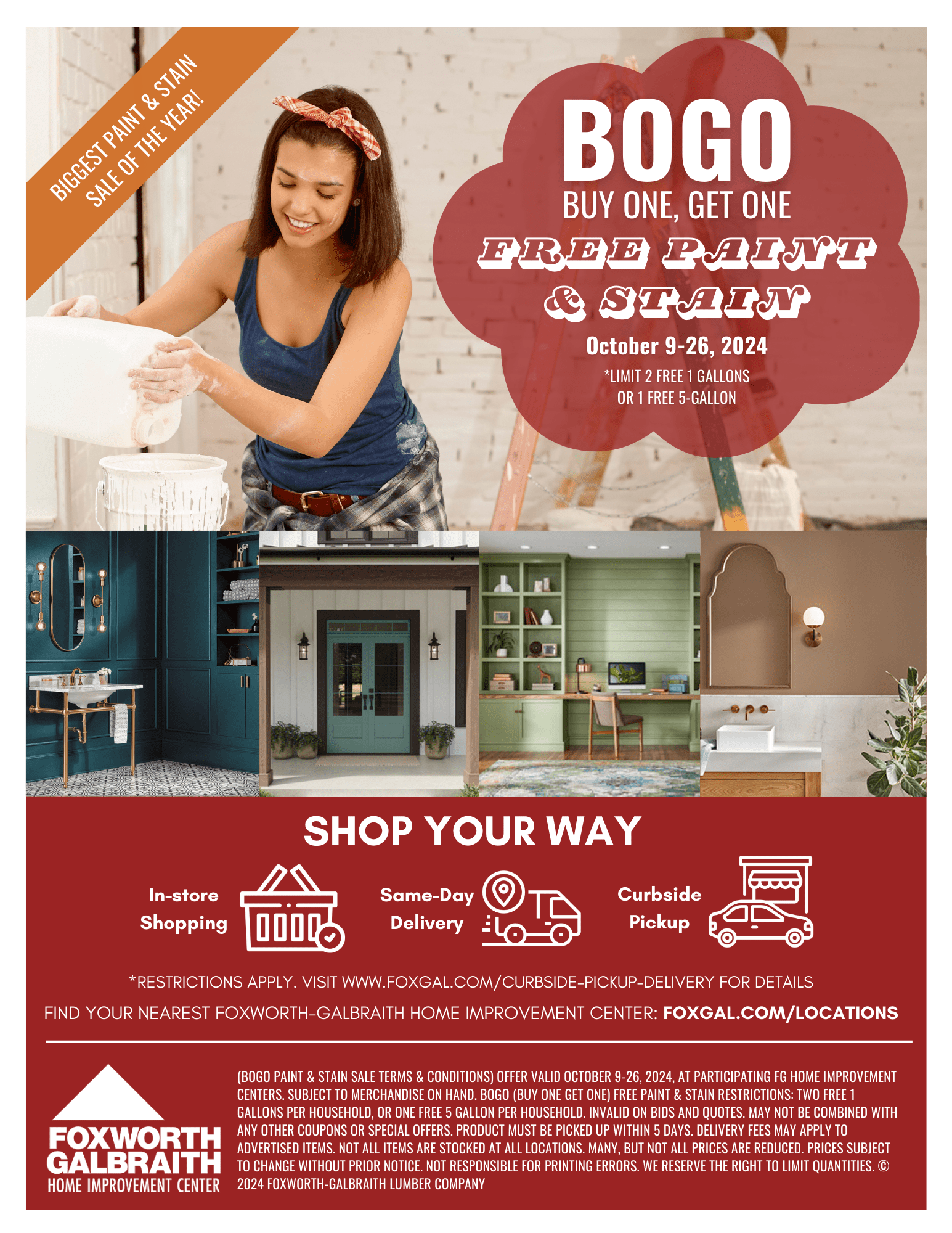 BOGO Free Paint & Stain October 9-26